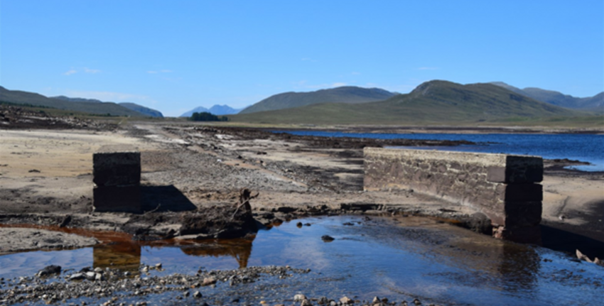 Low water levels in a Scottish loch